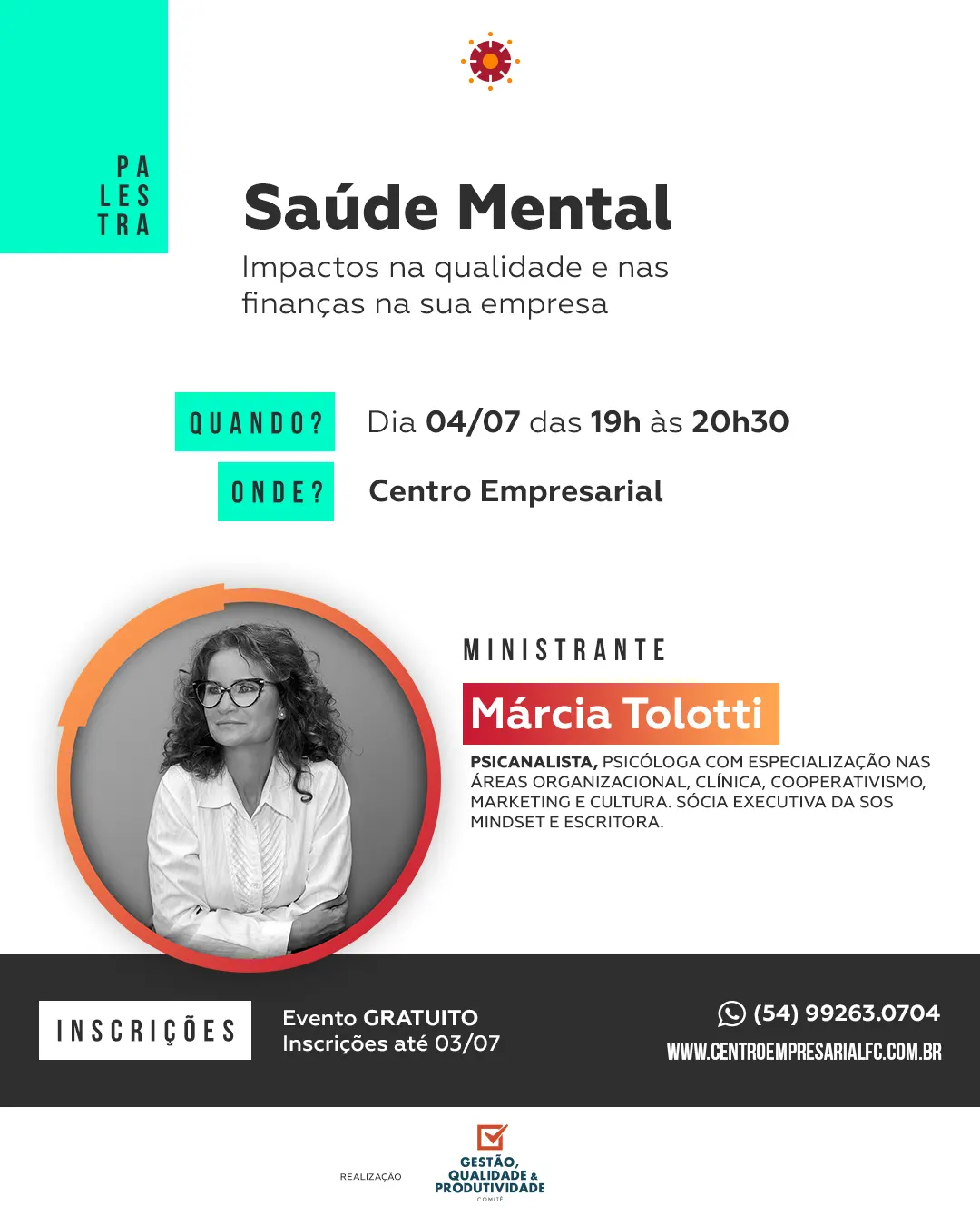 Palestra Saúde Mental: Impactos na qualidade e nas finanças na sua empresa