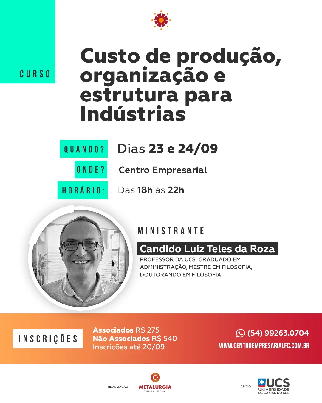 Curso: Custo de produção, organização e estrutura para Indústrias