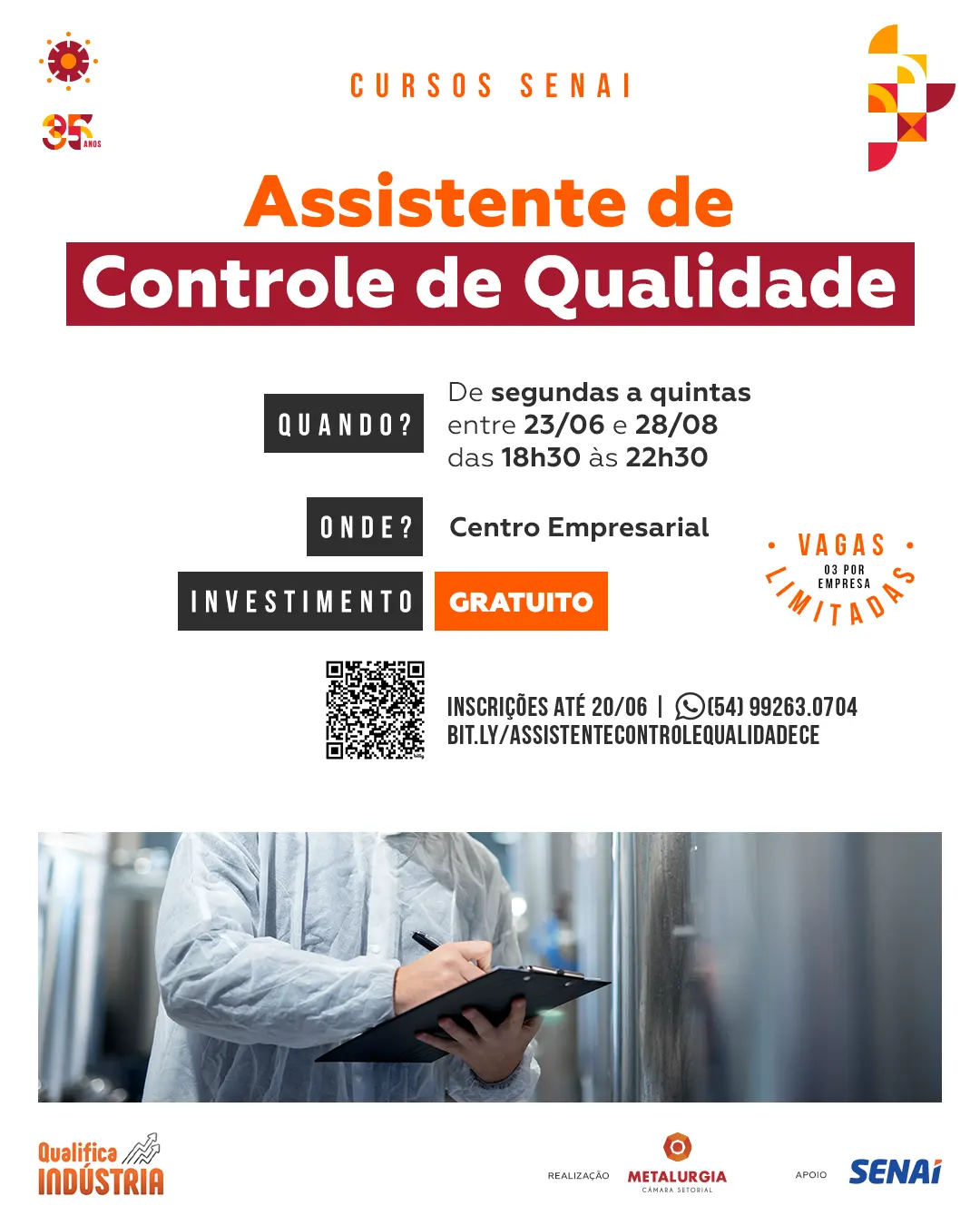 Curso Assistente de Controle de Qualidade