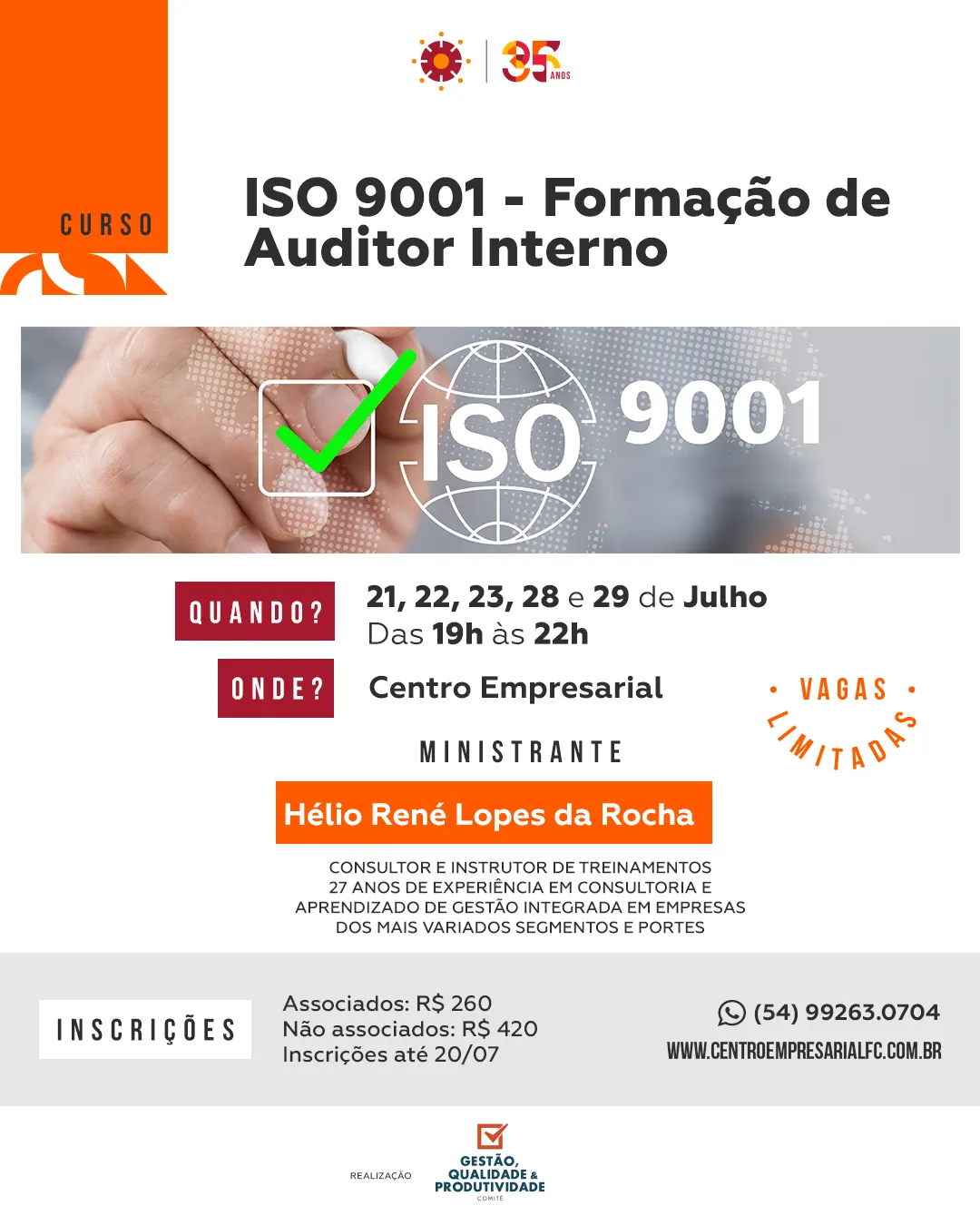 Curso: ISO 9001 - Formação de Auditor Interno