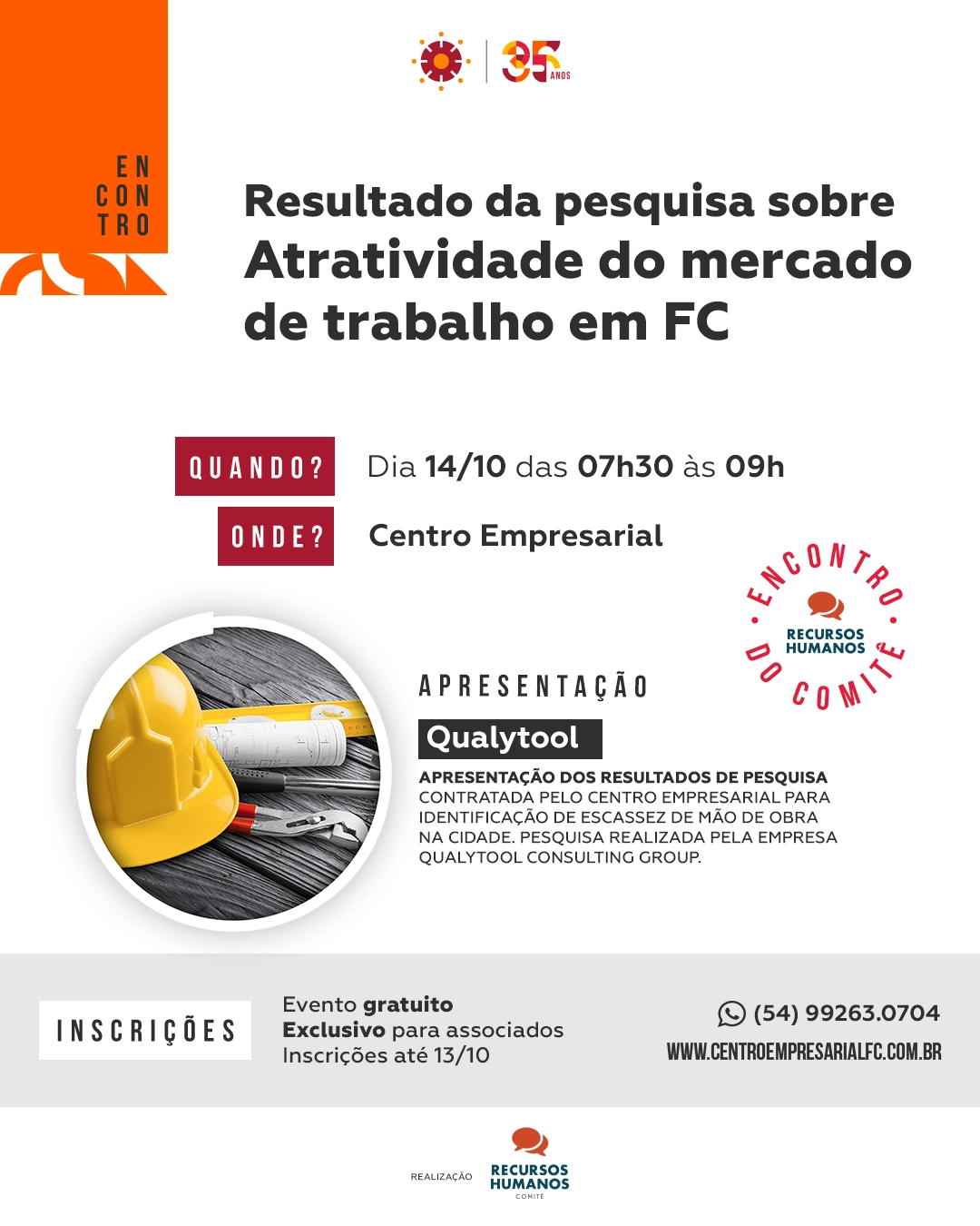 Resultado da pesquisa sobre Atratividade do mercado de trabalho em FC