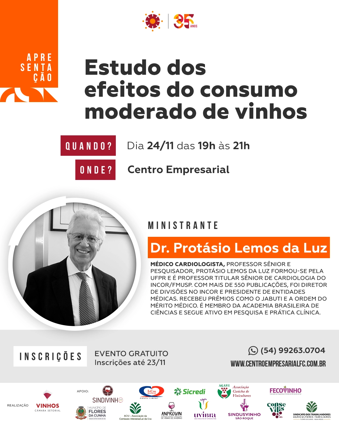 Apresentação: Estudo dos efeitos do consumo moderado de vinhos