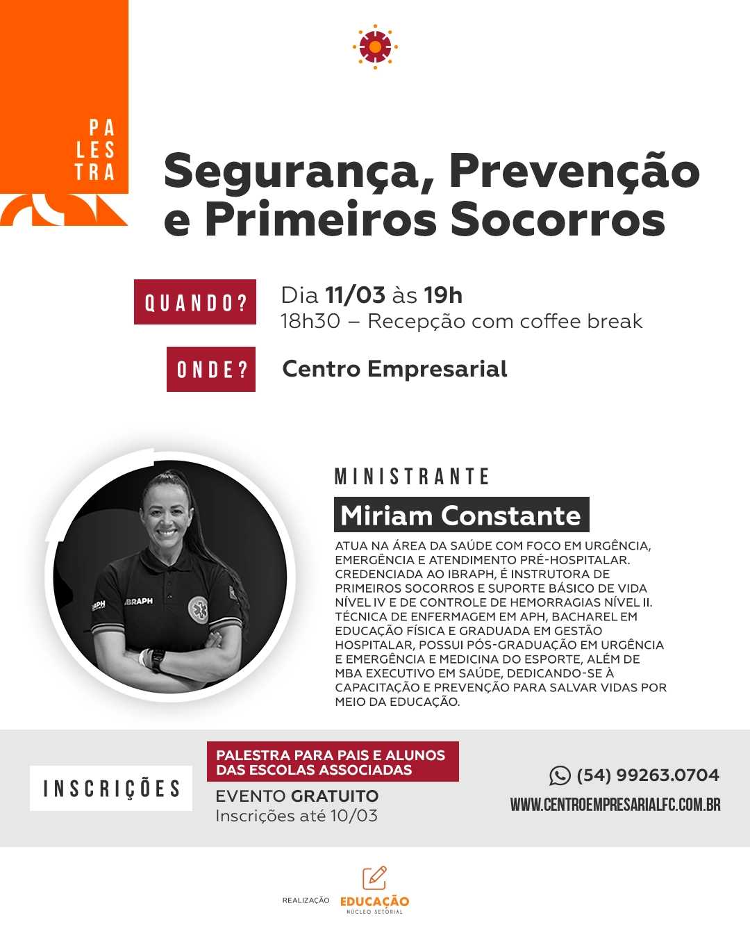 Palestra: Segurança, prevenção e primeiros socorros