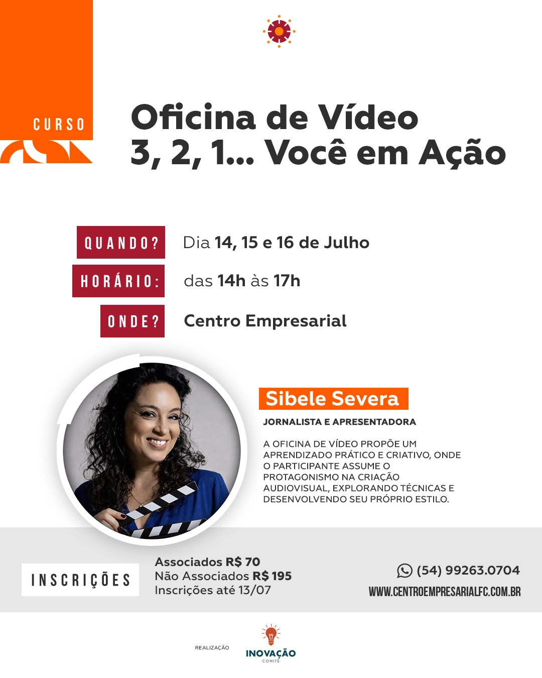 Curso: Oficina de Vídeo 3, 2, 1... Você em Ação