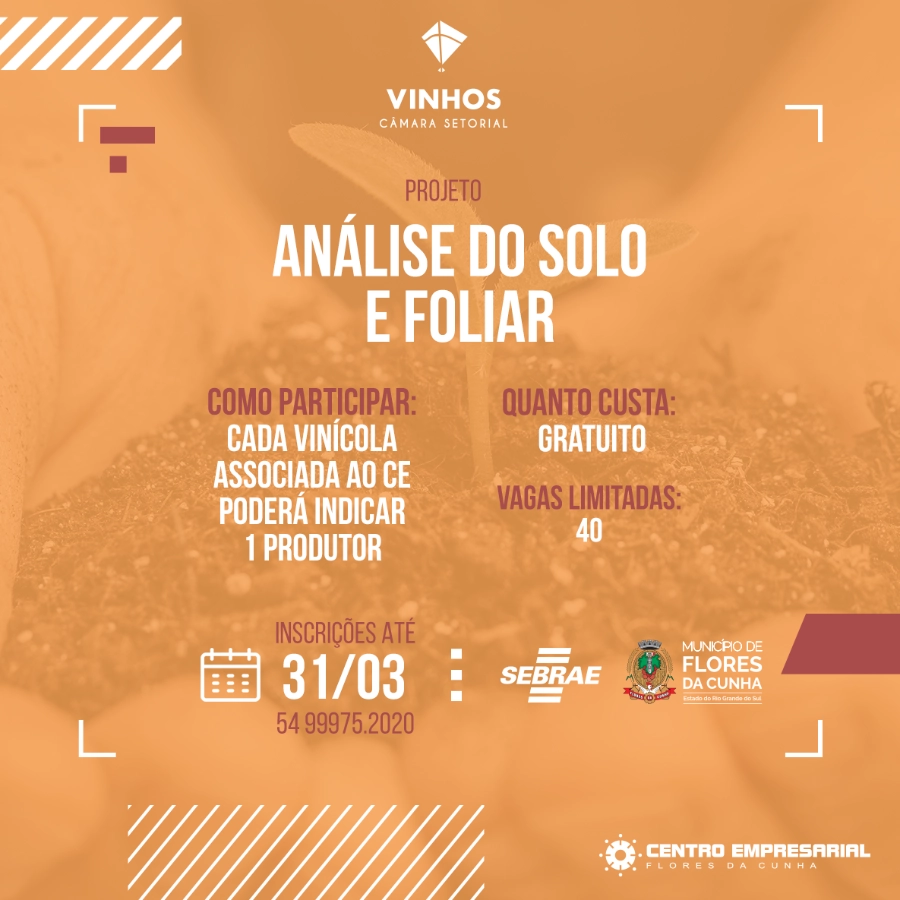 Produtores de uvas para processamento podem participar do projeto Análise do Solo e Foliar