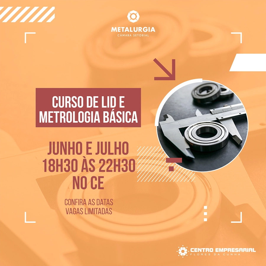 Estão abertas as inscrições para o Curso de LID e Metrologia