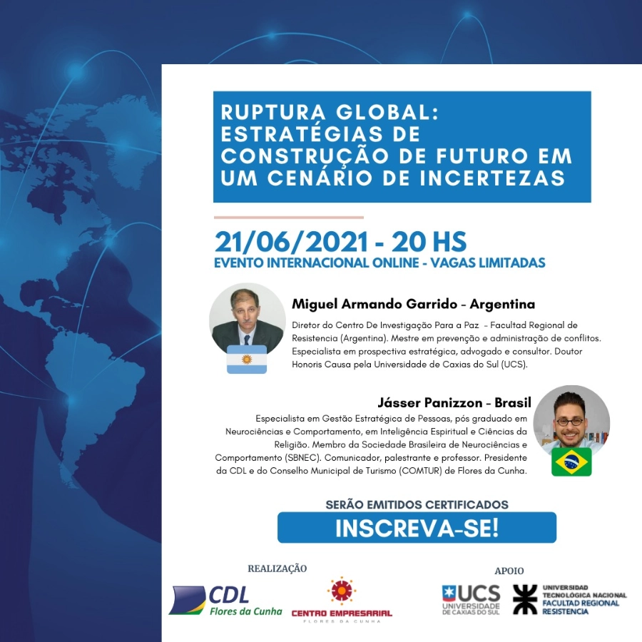 Centro Empresarial de Flores da Cunha e CDL promovem evento internacional sobre construção de futuro