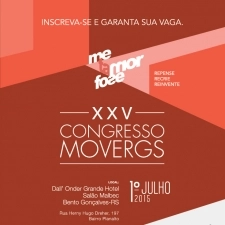 Inscrições para o XXV Congresso MOVERGS já estão abertas