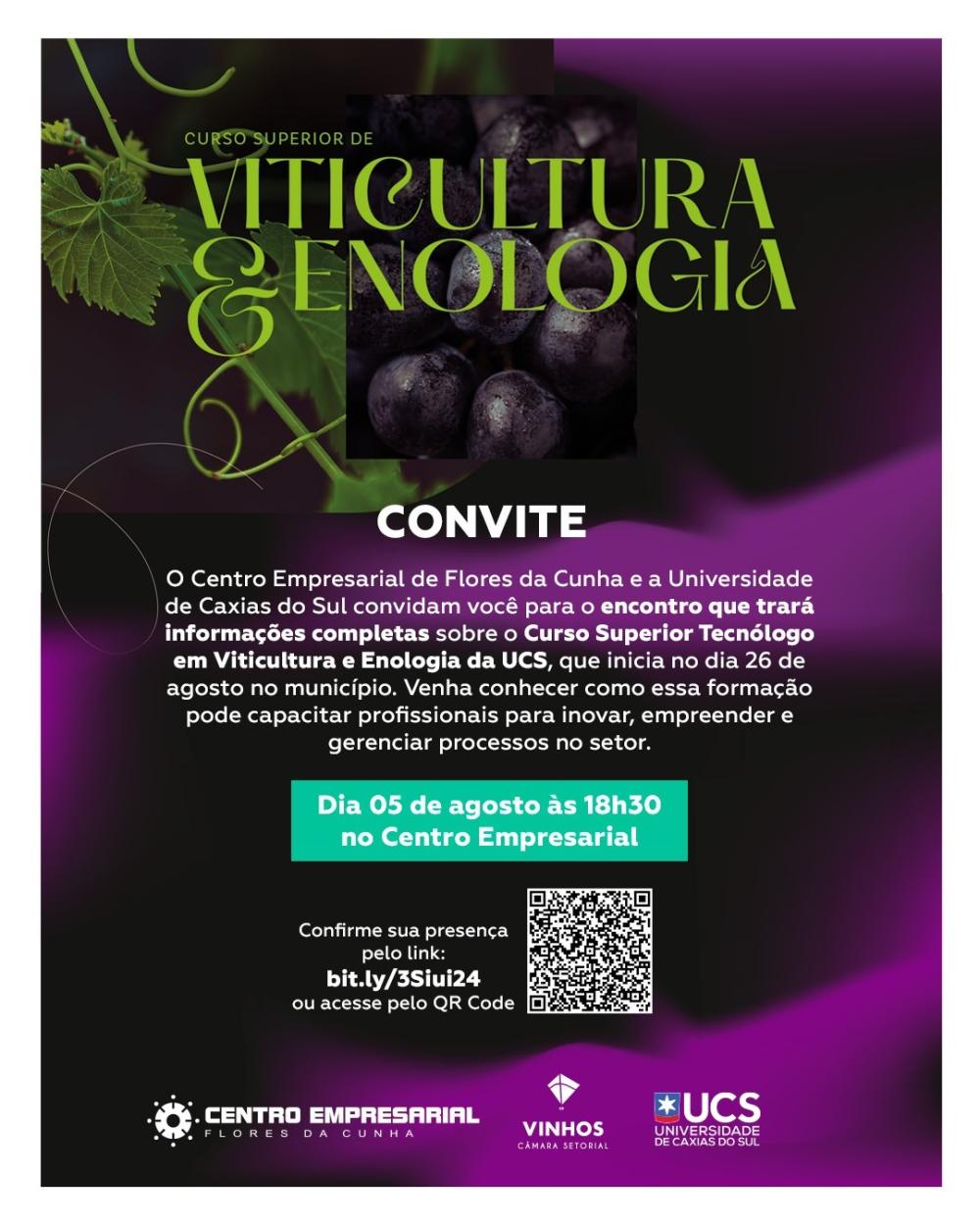 Seja um Tecnólogo em Viticultura e Enologia: participe do evento no dia 5 de agosto, esclareça suas dúvidas e efetive a sua inscrição