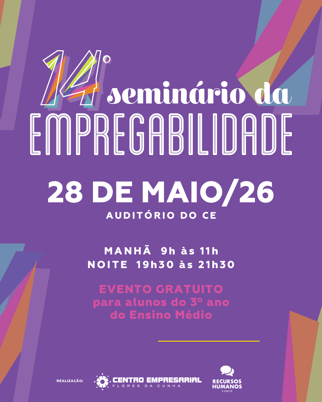 14º Seminário da Empregabilidade abordará empreendedorismo digital e oportunidades do mercado de trabalho para jovens estudantes