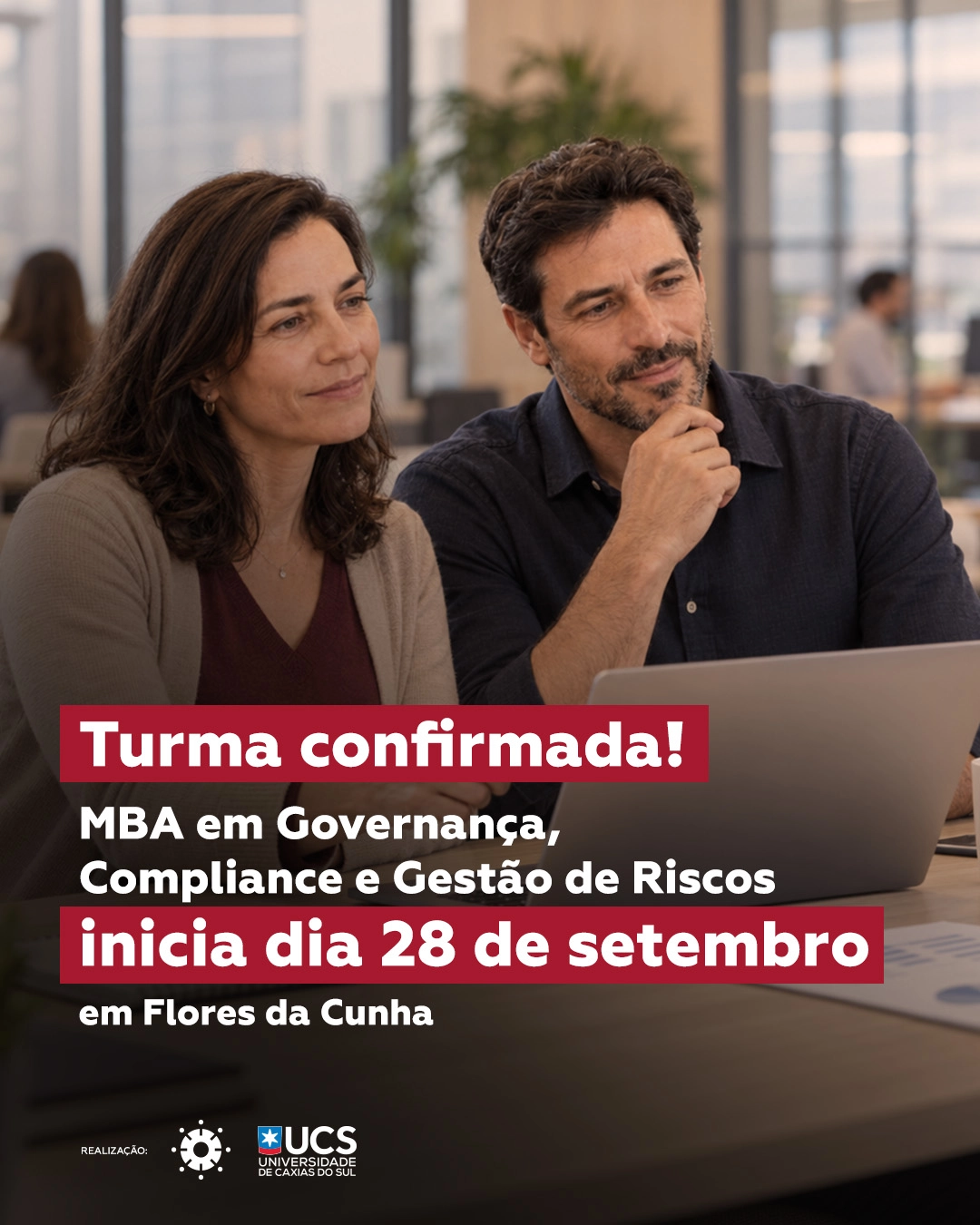 Turma confirmada: MBA em Governança, Compliance e Gestão de Riscos inicia dia 28 de setembro em Flores da Cunha